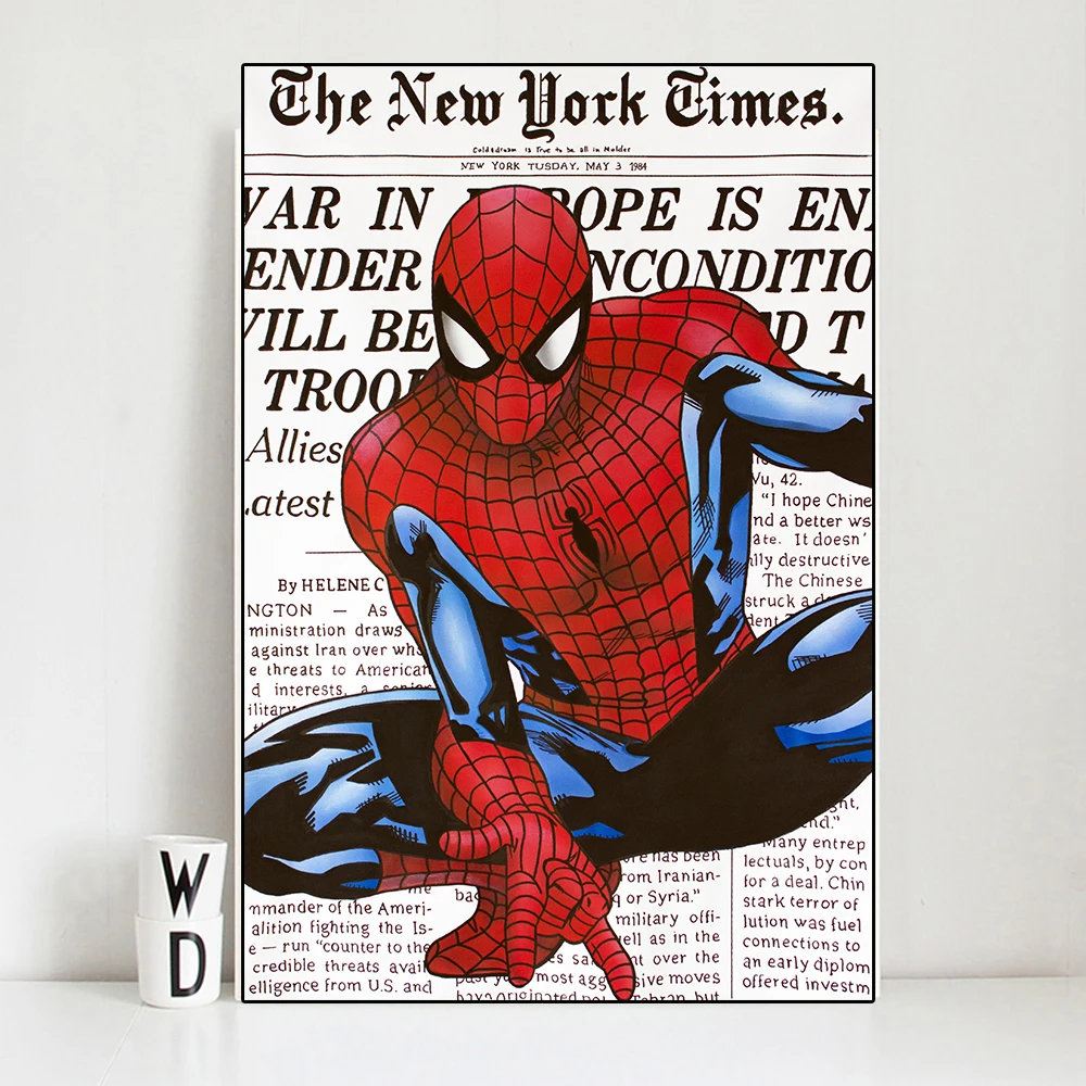

Marvel Avengers Spiderman Poster And Print Disney Donald Duck Graffiti Canvas Painting Wall Art Living Room Home Decoration Gift