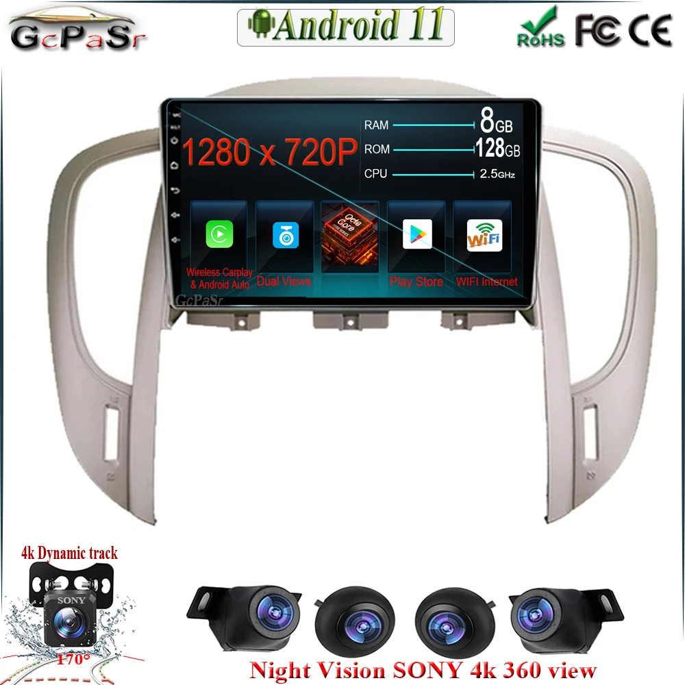 9'' CARPLAY Android 11 For Buick LaCrosse LA 2009 - 2013 Car Radio Multimedia Video Player Navigation Stereo Monitor GPS BT WIFI купить