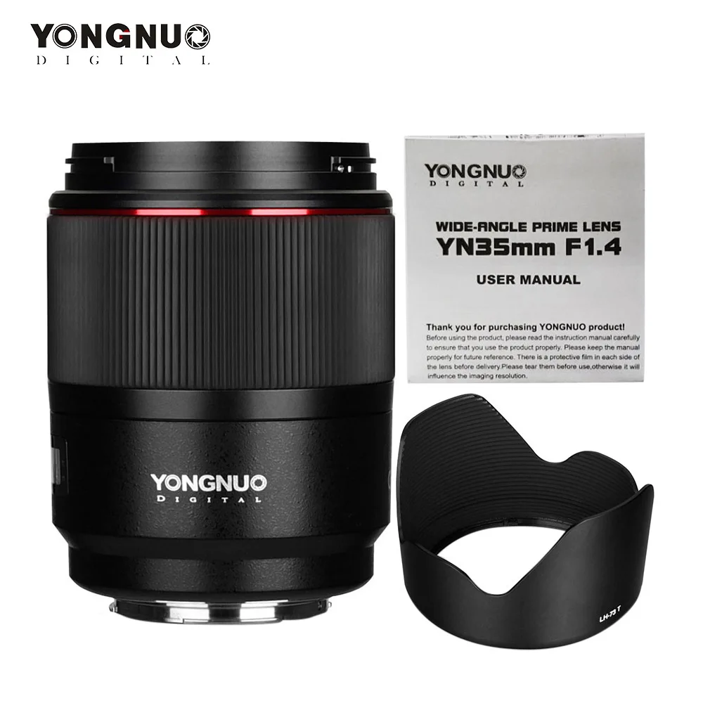 Широкоугольный объектив YONGNUO YN35mm F1.4 линзы в полной оправе для цифровых