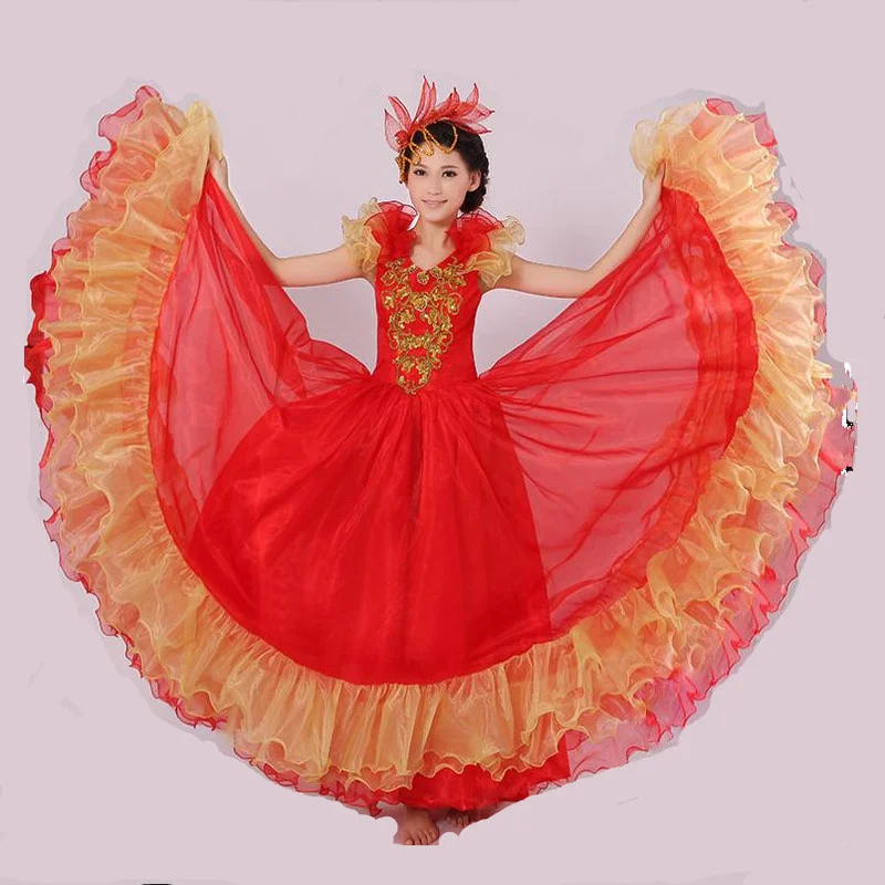 

540 Stage Performance Flamenco Dance Dresses Spanish Bullfight Belly Dance Dress for Women Classical Elegant Flamenco Dress