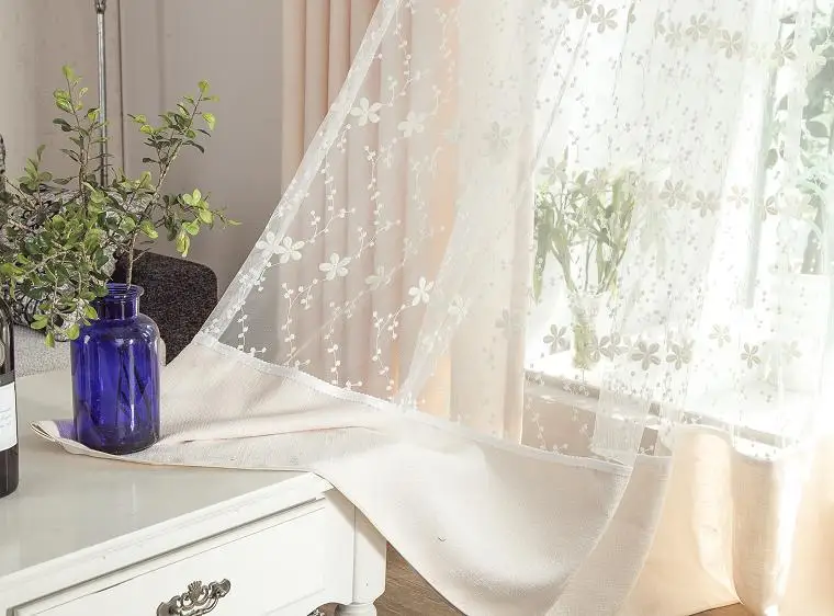 Хлопковые вышитые шторы для гостиной столовой спальни современный минимализм