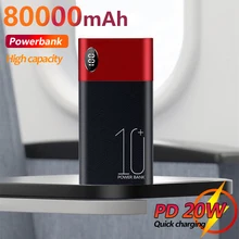 Portable Charger 80000mAh Power Bank External Battery Charger USB For Xiaomi Phone Samsung