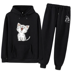 A574 Женская Спортивный костюм большого размера плюс, спортивный костюм, футболка + штаны комплект из двух предметов: Топ и штаны, одежда, комплекты с толстовками