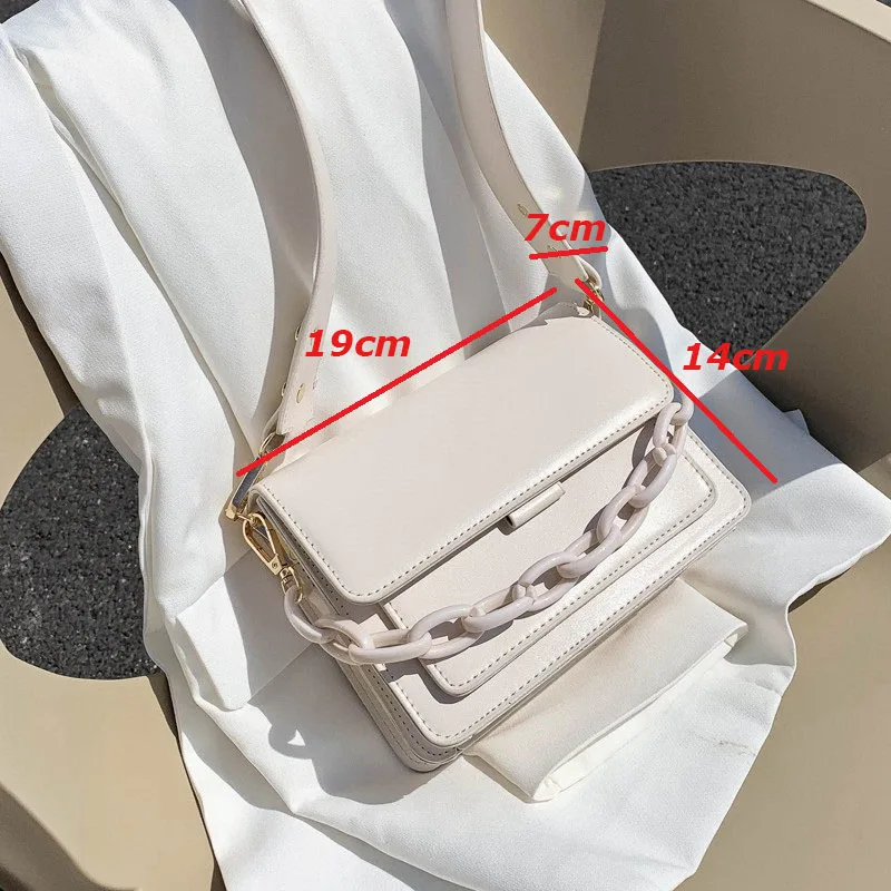 

2020 Chain Design PU Leather Crossbody Bags for Women Purses and Handbags Fashion Mini Shoulder Messenger Bag Ladies Small Flap