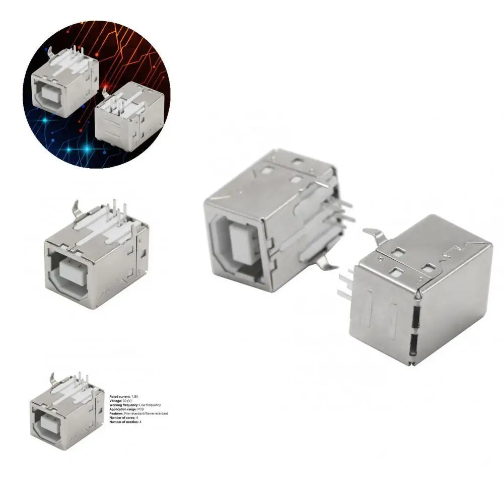 

Lightweight 200Pcs Creative 90 Degree Type B USB Adapter Accessory Type B Connector Replacement for Printer