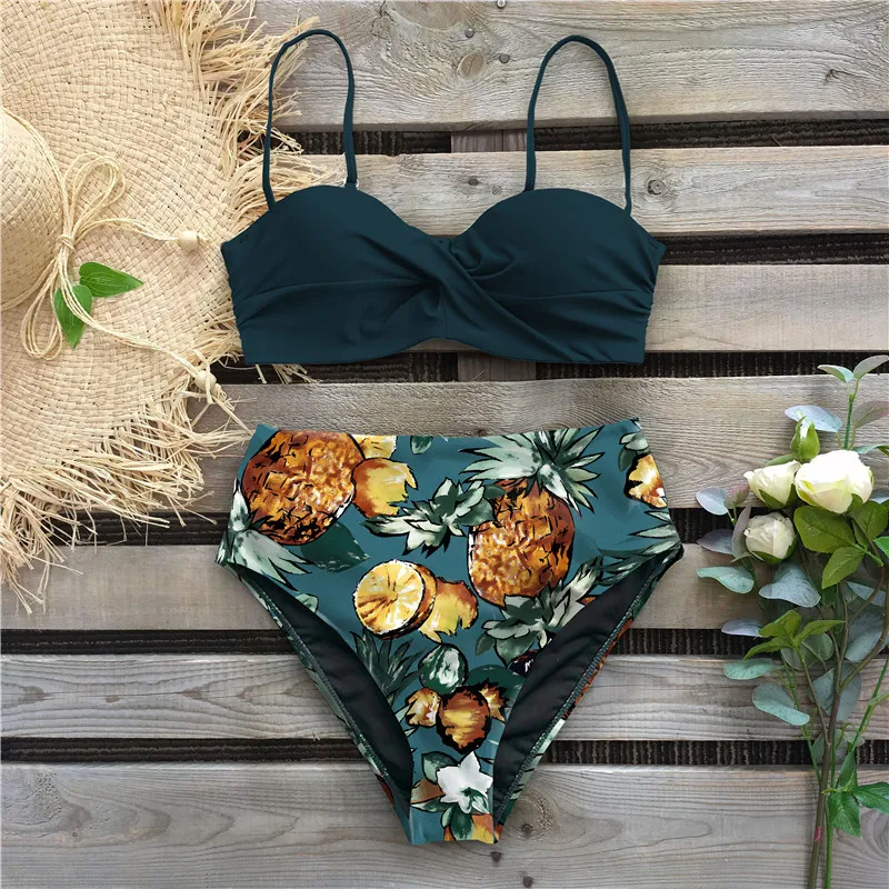 Sexy Bikini 2021 Female Swimsuit Women Swimwear Thong Push Up Bikinis Set High Waist Swimming Suits Ruffled Bathing Suit