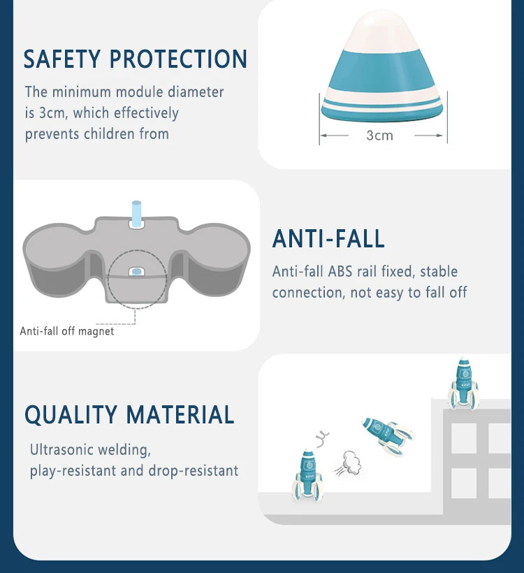 

DIY assembled children's education science and education magnetic three-dimensional toy rocket building block toy christmas gift