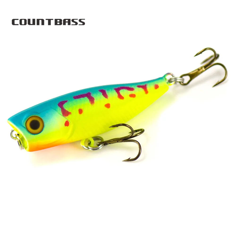 

1pc Countbass Topwater Fishing Lure 42mm 3.5g Angler's Lures Floating Wobblers Popper Plug Surface Bass Trout Pike Leurre