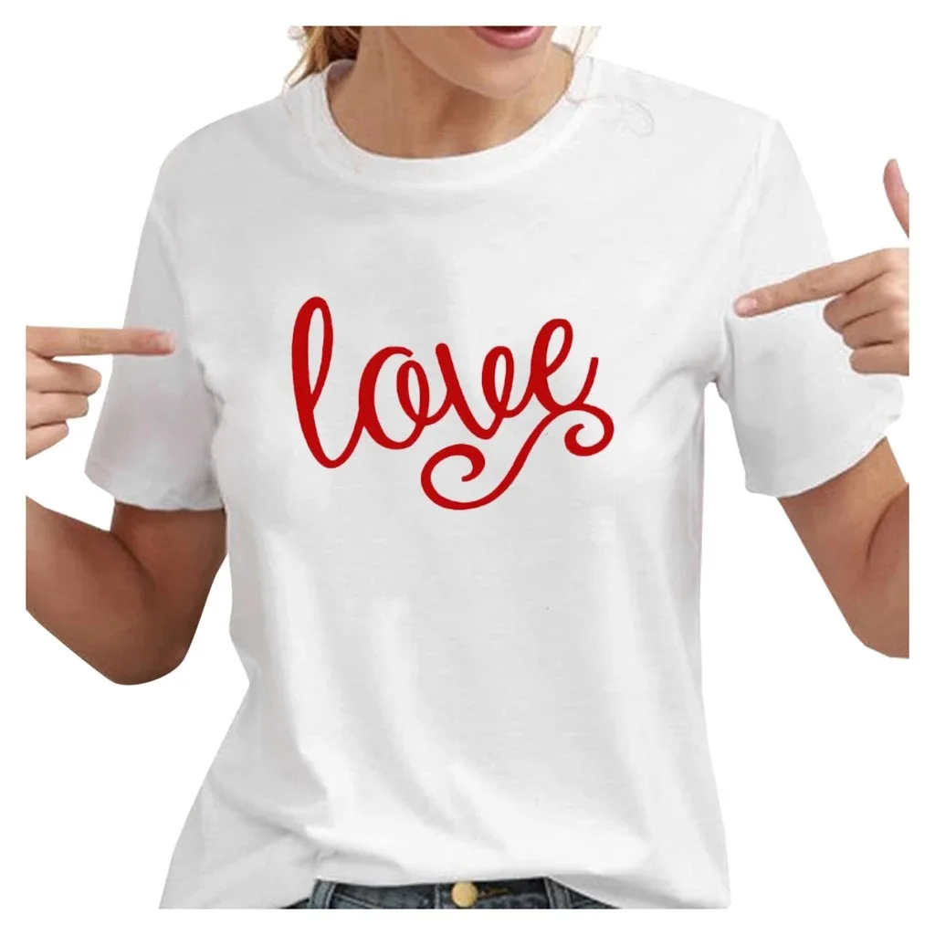 

King Queen Couples T Shirt LOVE Print Couple Tshirt Summer Fashion Woman T-shirt Casual O-Neck Tops Lovers Tee Shirt