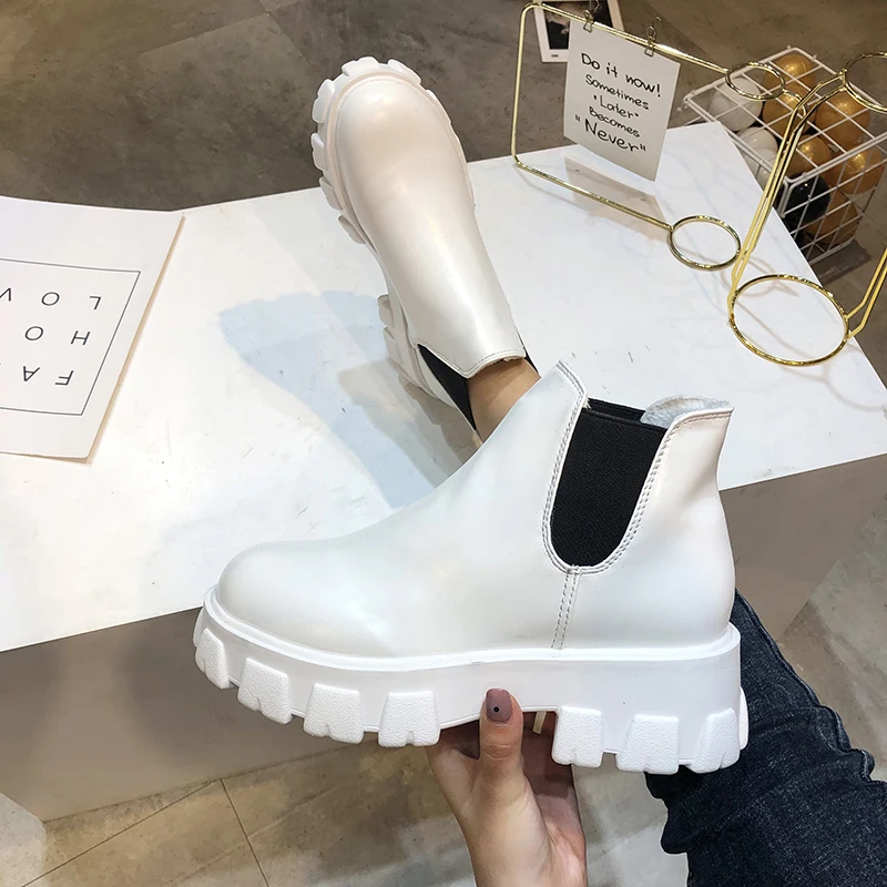 Rimocy/женские ботинки Челси из искусственной кожи на платформе коллекция 2019 года