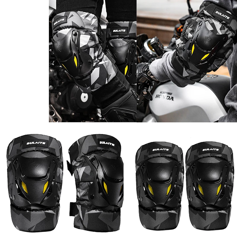 

SULAITE Winter Motorcycle SkateboardElbow Knee Pads Coldproof Warm Kneepad Protector Ski Off-road Racing Riding Protective Gear