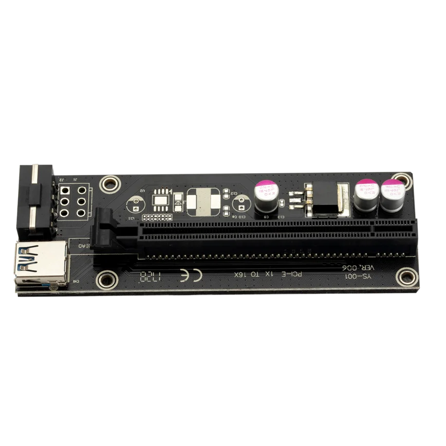 60 см USB 3 0 pci e Райзер Ver006 Pci Express Райзер-карта 1x до 16x Sata 4pin Ide Molex Power для майнера Btc |