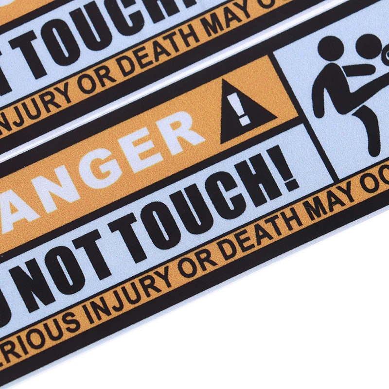 

2PC 4.7*1.6in Danger Do Not Touch Car Sticker Warning Sign Waterproof PVC Personalized Cars Sticker