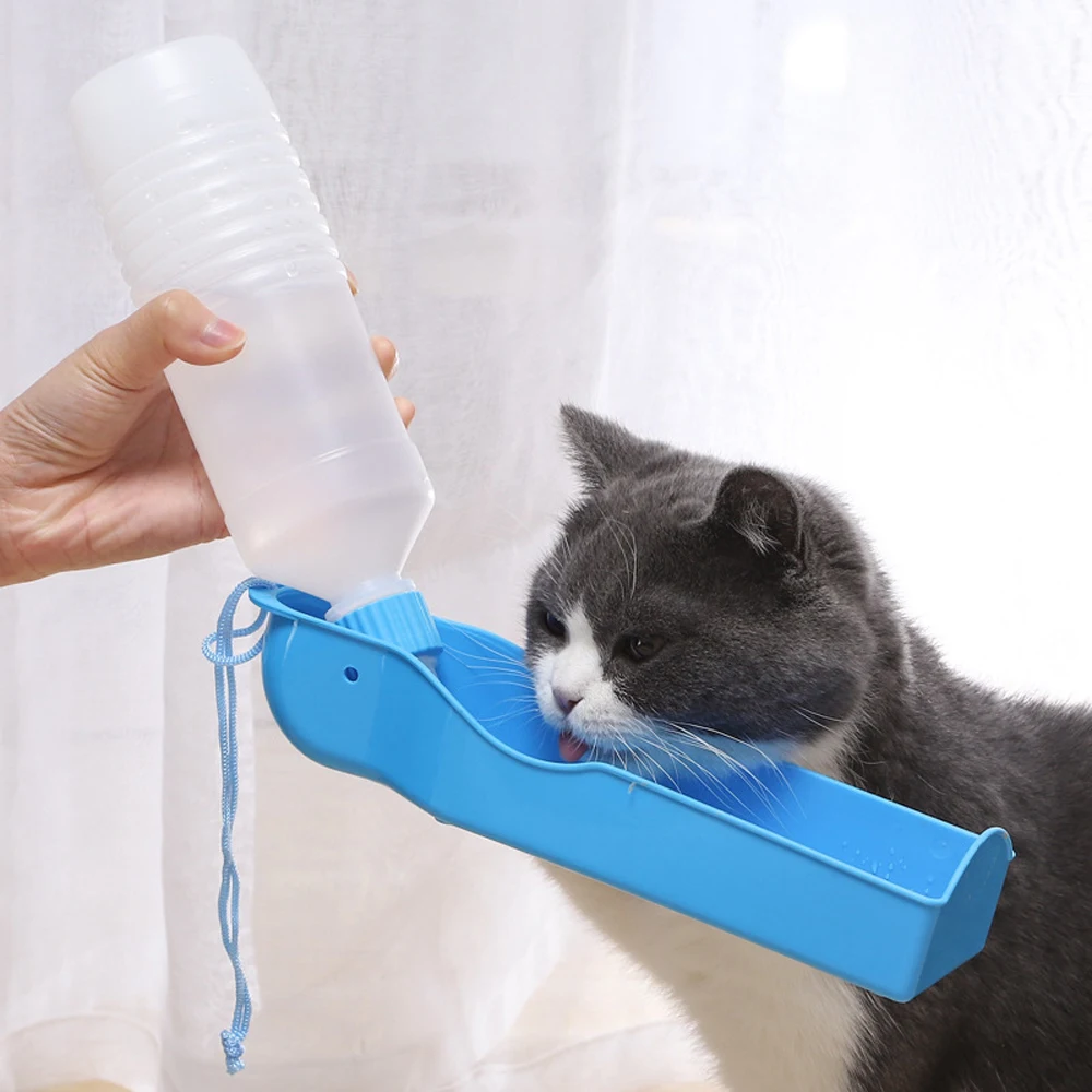 

500ml Creative Pet Dog Drink Water Bottle Plastic Portable Water Bottle Pets Outdoor Travel Drinking Water Feeder Bowl