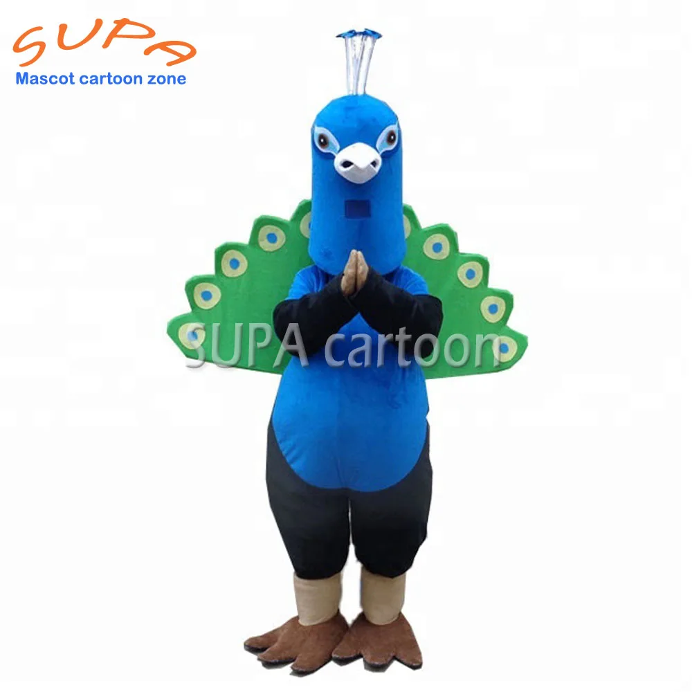 

Free shipping peacock mascot costume,bird cartoon animal costume for adult party decoration