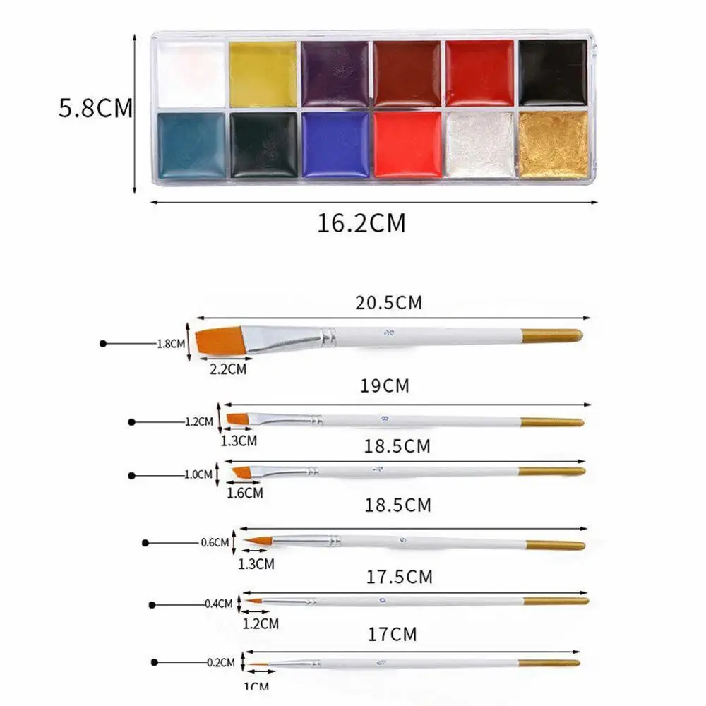 Тату Палитра для лица краска тела макияж масляная живопись искусство Хэллоуин