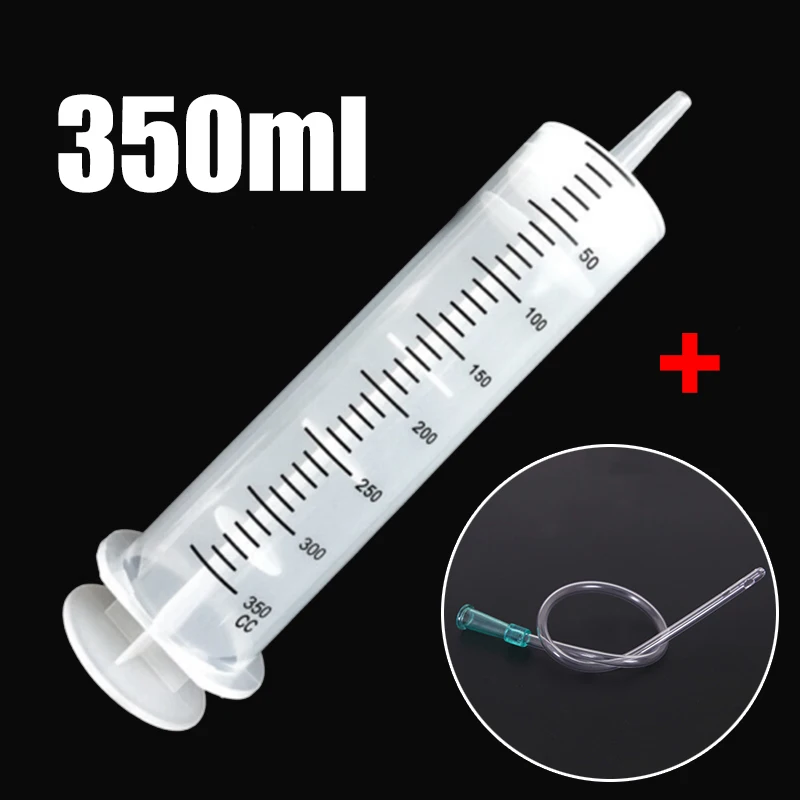 

New Plastic Syringe 350ml Large Capacity Disposable Syringe Imported Pump Oil & 1m Silicone Tube