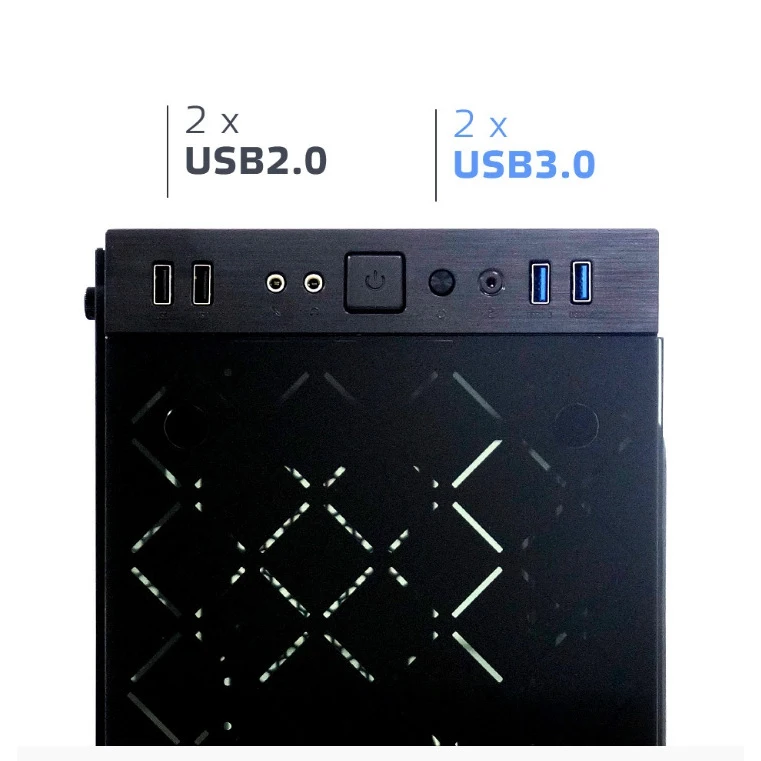Компьютерный корпус e2e4 UltimateGamer GC 03 Tempered Glass ATX Midi Tower 2xUSB 3.0 черный Без БП (OT B)|Корпуса