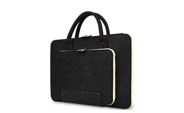 11 13 15 дюймов шерстяной войлок рукав сумка для ноутбука для samsung Xiaomi Macbook Air 11 13 Pro 15 retina ноутбук рукав сумка - Цвет: Black
