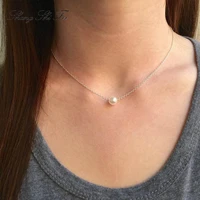 natural freshwater pearl necklace dainty necklace single pearl necklace simple everyday necklaces bridesmaid necklaces