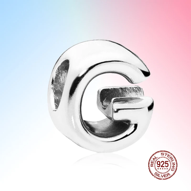 

Authentic 925 Sterling Silver English letter G beads For Original Pandora Bracelet Jewelry Pendant Bijoux Making