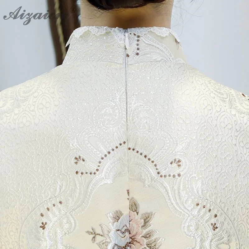 Высококлассное жаккардовое переплетение Cheongsam китайское модное китайское традиционное платье Qi Pao Восточный стиль платья с вышивкой Qipao зима