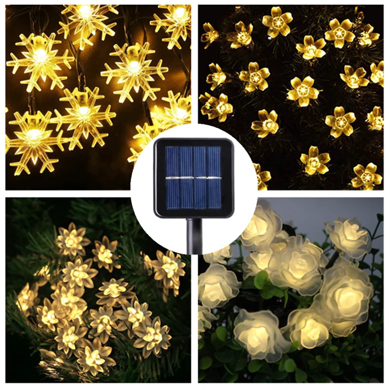 

Рождественская сказочная гирлянда на солнечной батарее, садовый декор, уличсветильник светодиодная гирлянда на солнечной батарее, праздни...