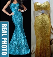 free shipping 2014 new hot vestidos de festa sexy festa gowns silver yellow blue paillette floor length mermaid prom dresses