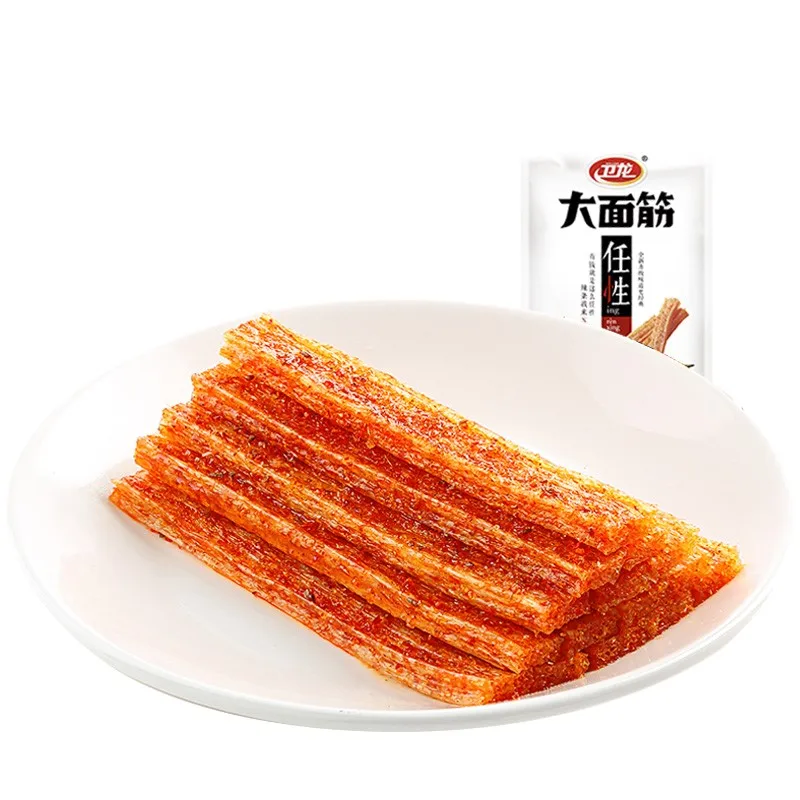 

Weilong Spicy Strips Large Gluten 65g Casual Childhood Nostalgia Spicy Small Zero Food Net Red Snack Dried Tofu Make Up a Single