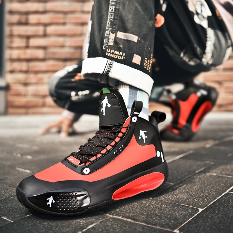 

New men's street air cushion basketball shoes non-slip wear-resistant shock absorption breathable mesh basketball cultural shoes