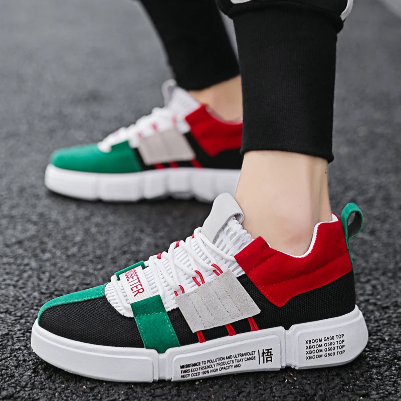 Мужские кроссовки для улицы черные или красные низкие бега и ходьбы спортивная