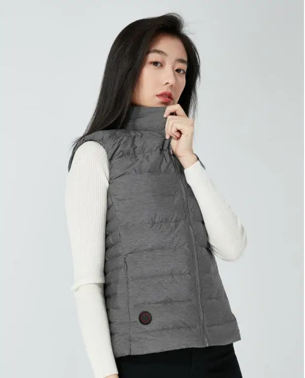 Female gray S xiaomi Графен умный терморегулирующий жилет 4 скорости контроль 90 белый гусиный пух мужской и женский жилет - Цвет: Female gray S