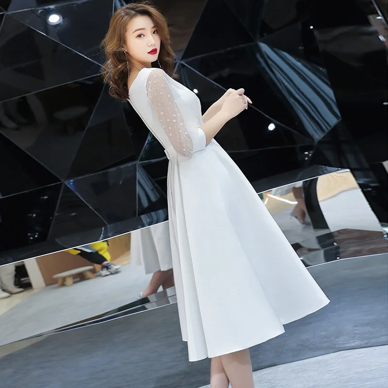 Белое тонкое платье китайское Восточное с v-образным вырезом Свадебное женское