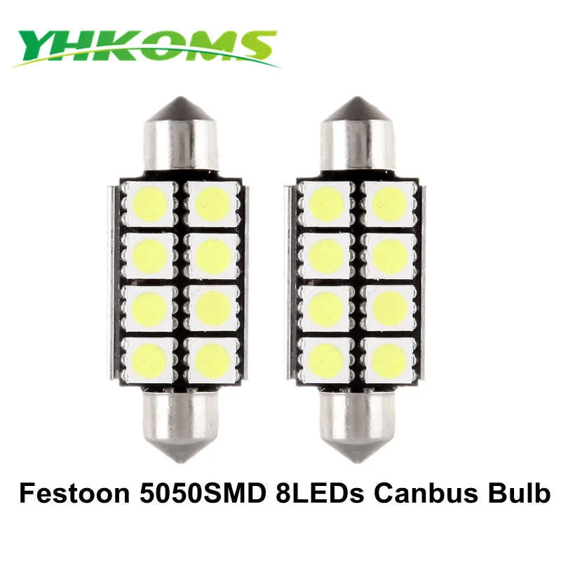 YHKOMS Canbus Festoon 39mm 41mm White LED Bulb 46413 6418 6423 6451 DE3021 DE3022 DE3175 DE3425 DE4410 With Heat Cooling Sink