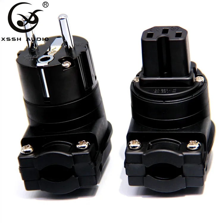 1pair euplug and IEC XSSH аудио Hi-end Hifi чистое медное покрытие золото родий электрический AC Женский Мужской США Китайский IEC FI-Великобритания Британский разъем - Цвет: 1pair euplug and IEC