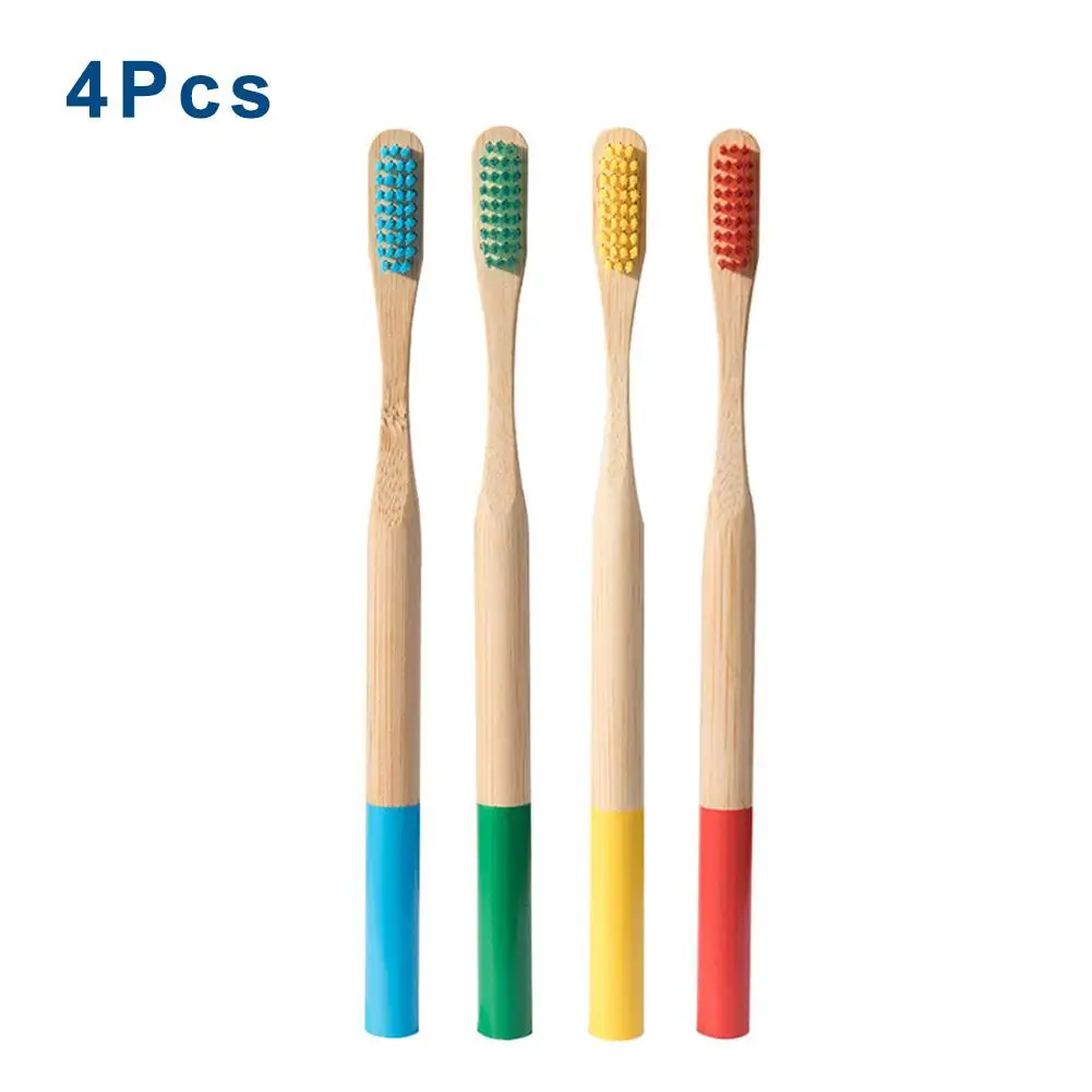 Portable Bamboo Toothbrush Rainbow ToothBrush Soft Hair Tooth Brush Eco Friendly Brushes Oral Cleaning Care Tools | Красота и