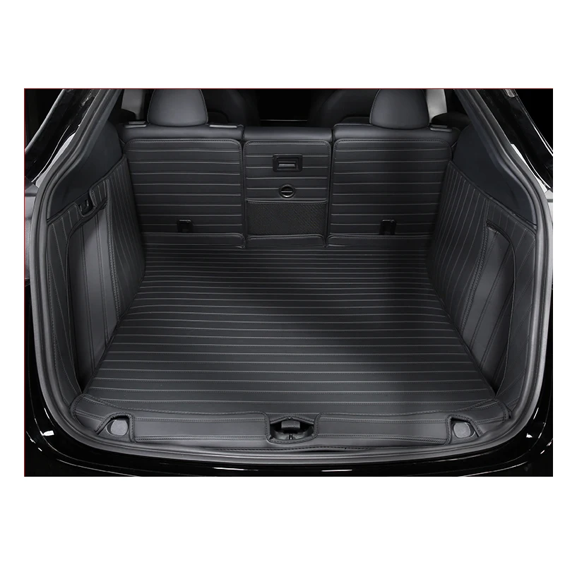 

High-quality Leather Car Trunk Mats for Tesla Model Y Model 3 Model S Model X Car Accessories Carpet Rugs Interior details