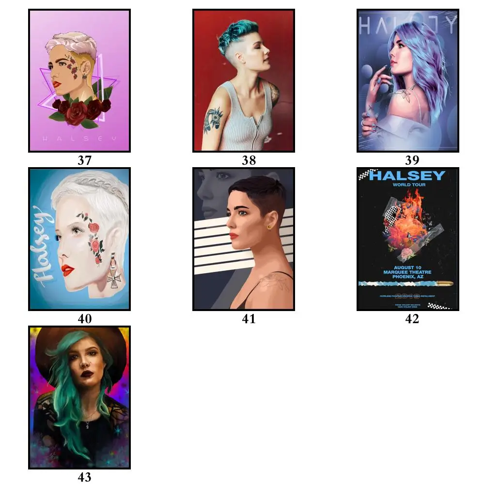 43 дизайна Halsey плакат из белой бумаги альтернативная абстрактная живопись