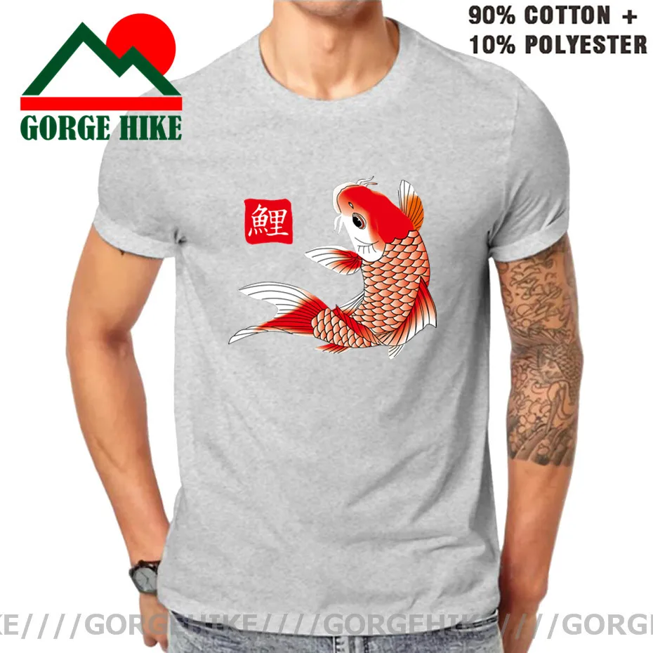 

Футболка мужская оверсайз с принтом рыб и кои в японском стиле