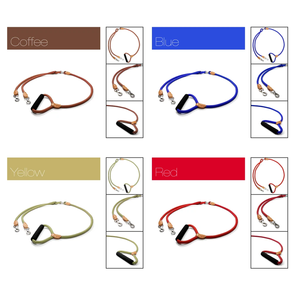 

Multifunction Double Leash Dog Leashes Nylon Long Short Dog Training Leads Tied dog rope for Small Large Dog Supplies