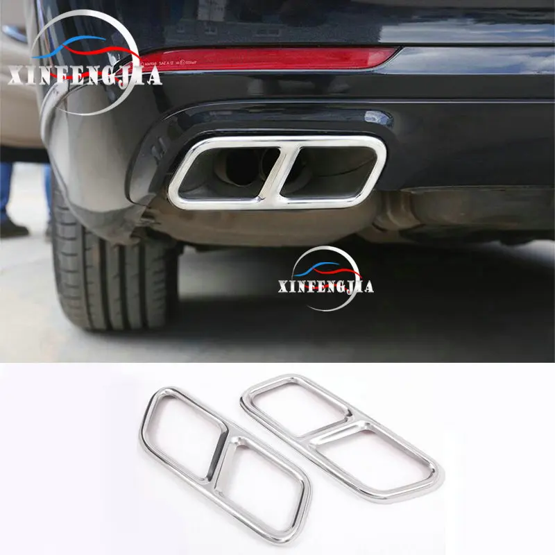 

Для Mercedes-Benz S Class W222 10-17 серебристый 2 * Нержавеющая муфта выхлопной трубы глушители крышка отделка