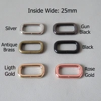 10pcslot 25mm webbing metal rectangular buckle for bag straps accessory belt loop ring pet dog martingale collar sewing clasps