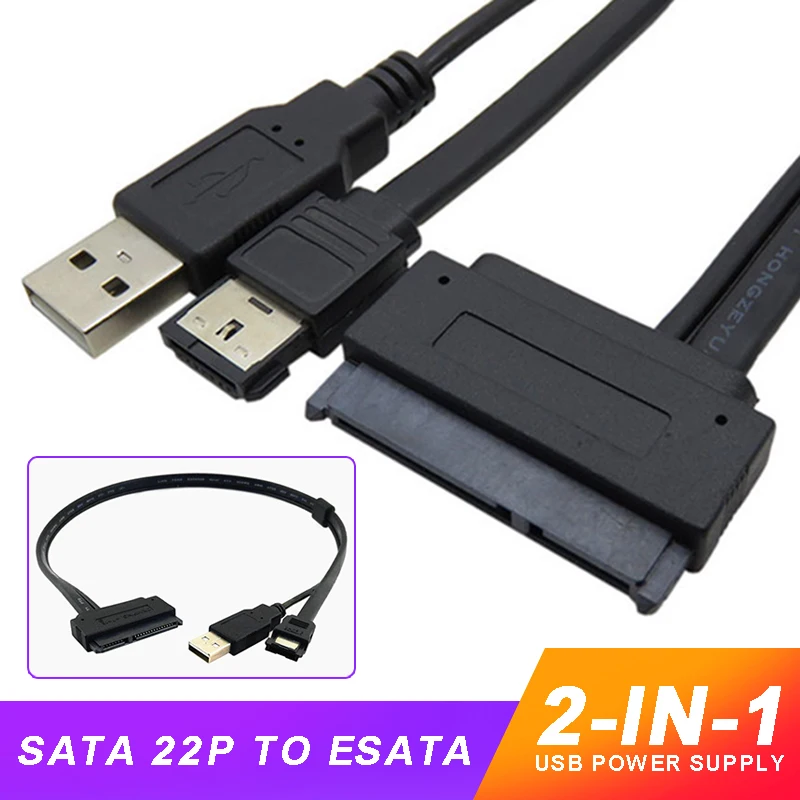 

USB-кабель для жестких дисков, 50 см, SATA 22 Pin-eSATA 2,5 дюйма