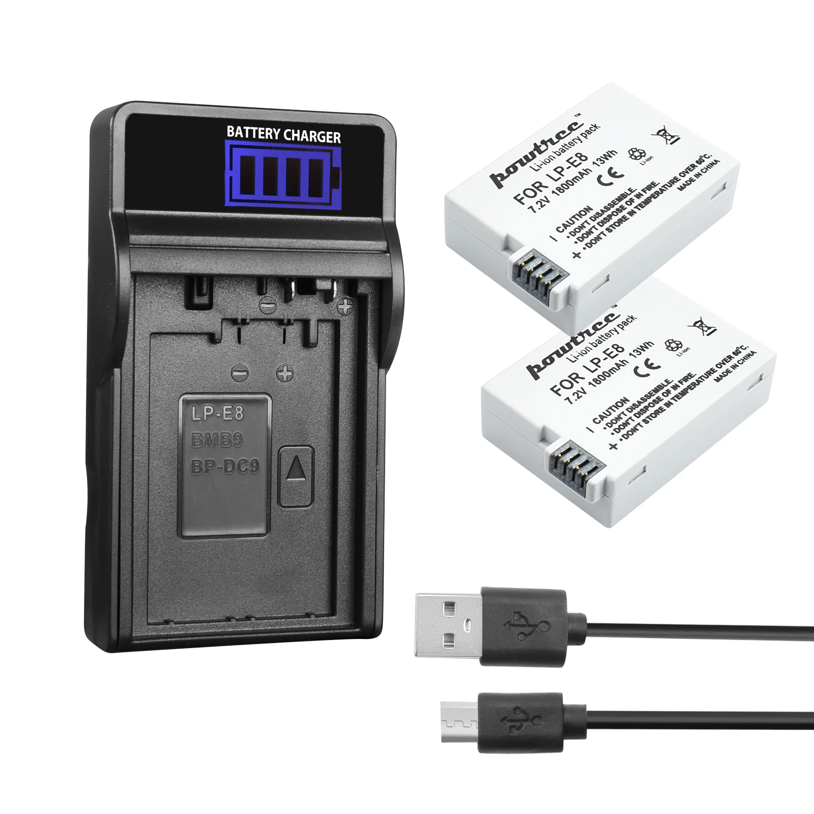 Аккумулятор 1800 мАч LP-E8 LPE8 LP E8 + двойное зарядное устройство с ЖК-дисплеем для Canon EOS