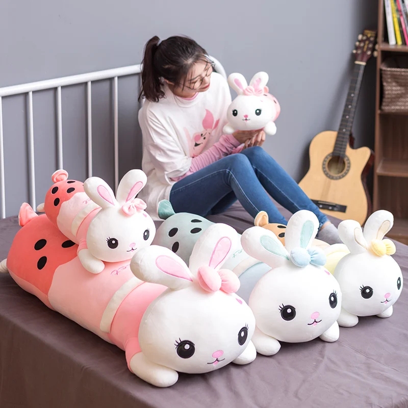 

Nice Lovely Giant Animal 40/50/70/90cm Super Soft Cartoon Cute Milk Tea Lying Bunny Plush Toy Rabbit Stuffed Pillow Girl Gift