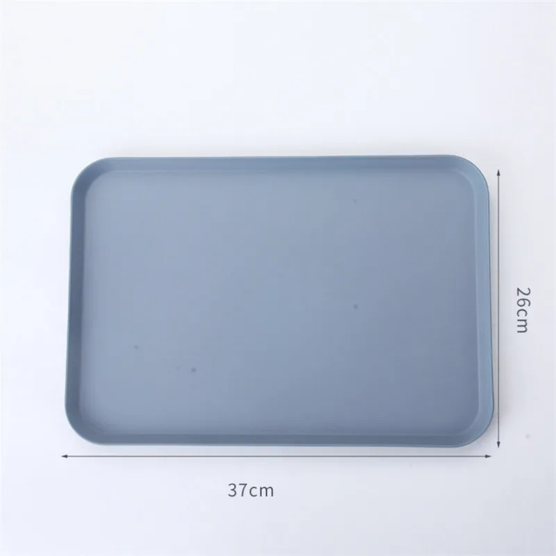 Medium Blue 1 pcs Rectangle Fruit Bamboo Fiber Plates Storage Tray Family Dessert Dish Snack Dish Party Home Maintenance Tray Plate petisco - Цвет: Medium Blue
