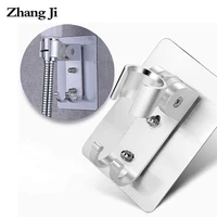 zhangji no drill traceless shower bracket adjustable self adhesive showerhead holder hook rustproof aluminum bathroom accessory