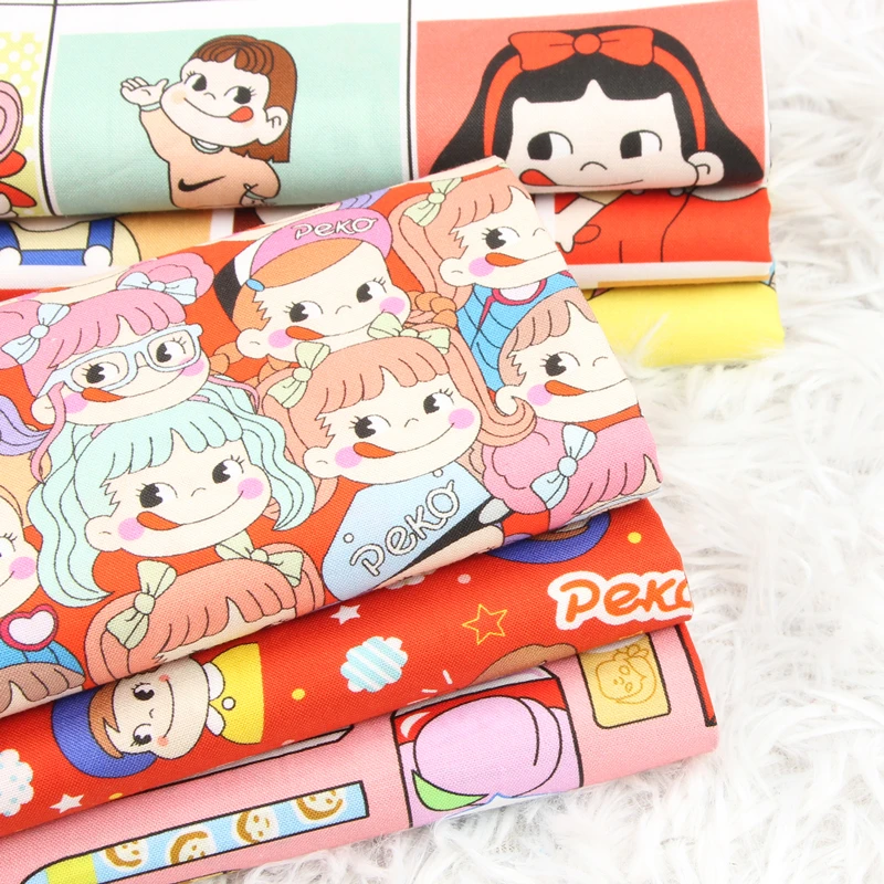 Среднего размера однотонного хлопкового полотна девушка печать на ткани