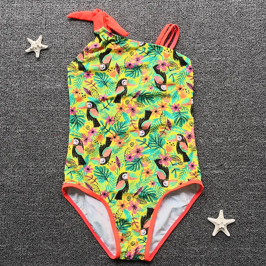 Детский цельный купальник для девочек подростков купальный костюм с мультяшным