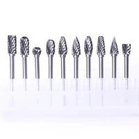 1set tungsten steel solid carbide rotary files diamond burrs set fits rotary tool for woodworking drilling carving engraving